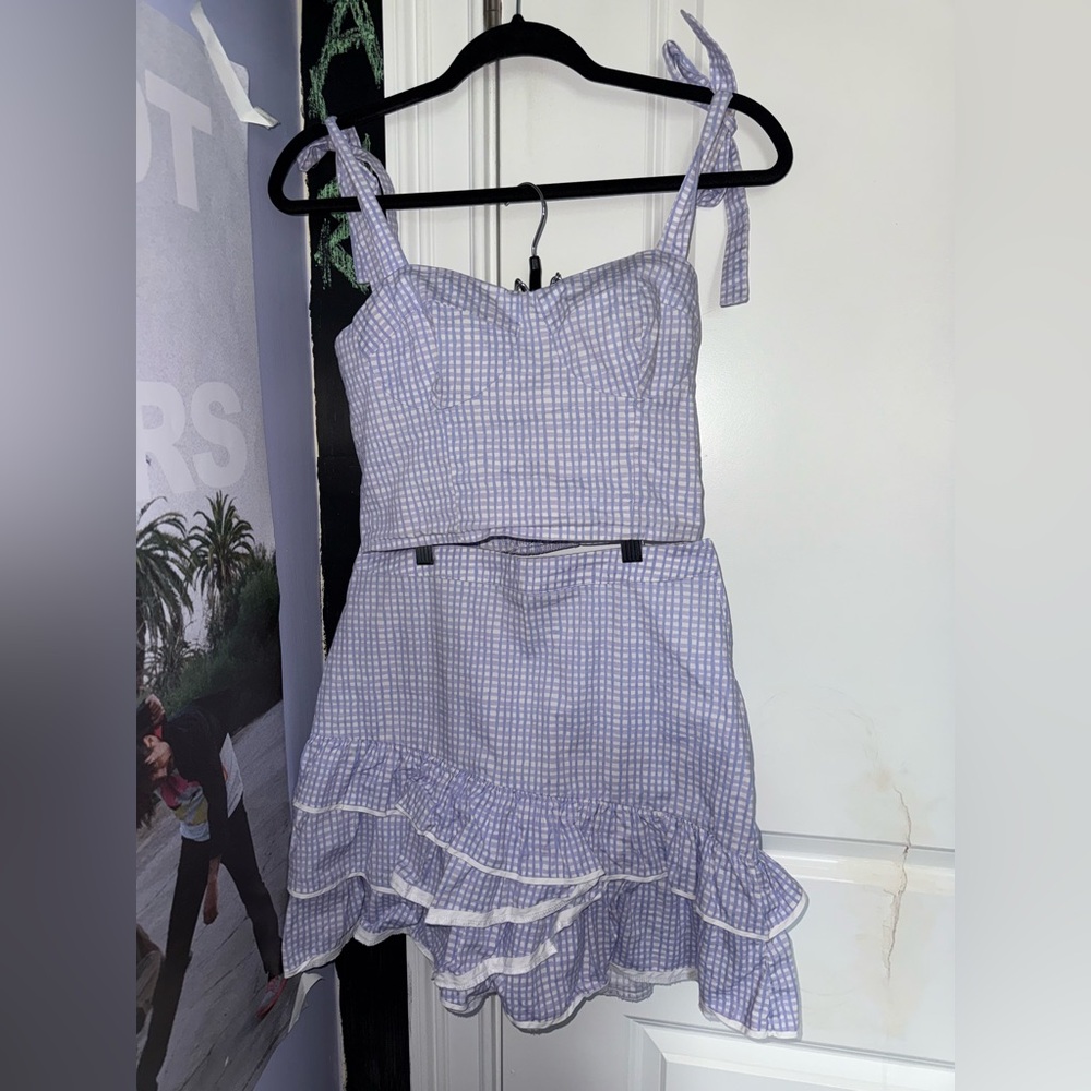 Lilly Pulitzer Lavender and Pink Checkered Fabric